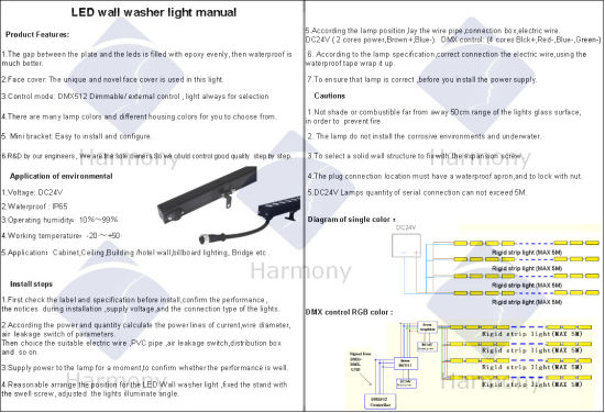 Waterproof IP65 DC24V RGB LED Rigid Strip Light